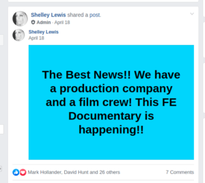 April 18th, 2019, Shelley Lewis announces a new hired-hand production and filming crew.